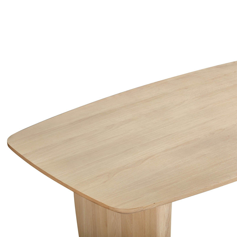 Luna 87" Oak Dining Table, Biscotti Oak, Brown