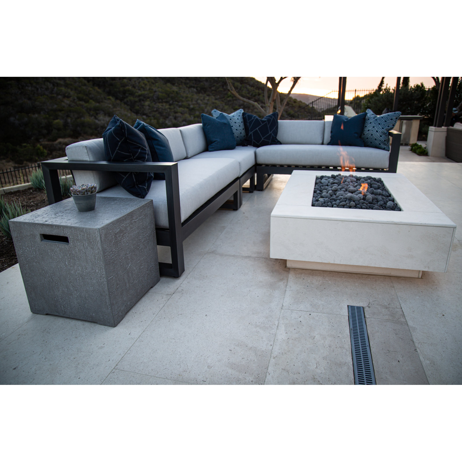 Georgie 96" Sunbrella® Patio Sectional, Cast Silver Sunbrella®