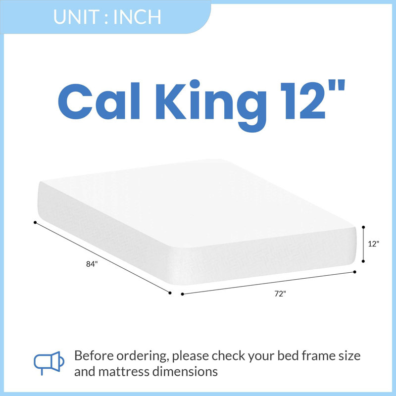 Matelas en mousse viscoélastique gélifiée 12 po, 12", Lit simple