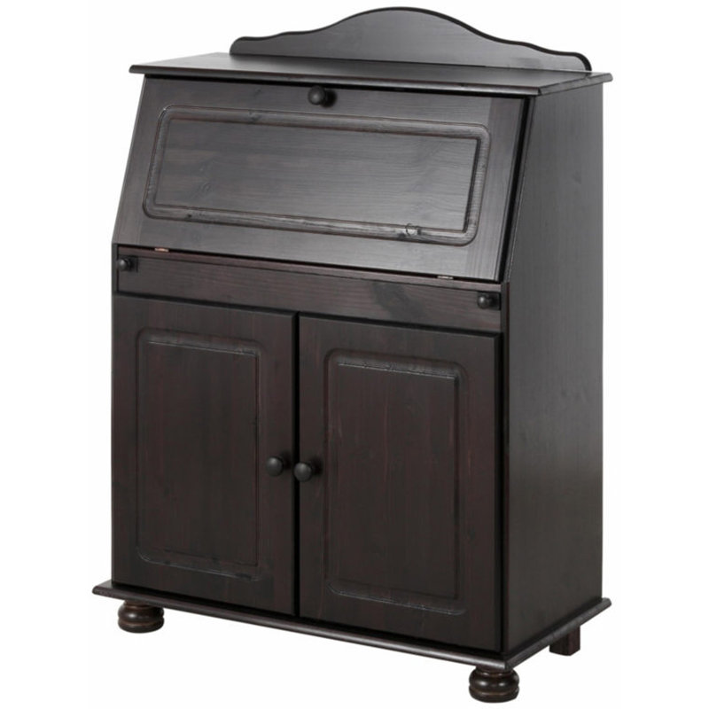 Piechota Metal Base Secretary Desk, Black