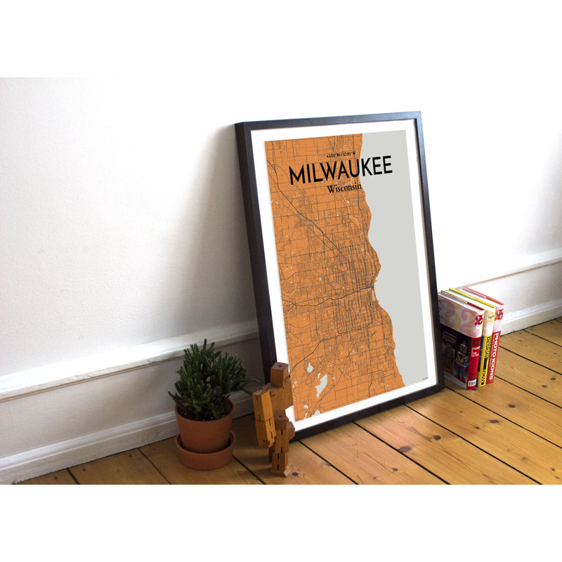 Milwaukee City Map - No Frame Print, 61cm H x 45.7cm W x 0.13cm D