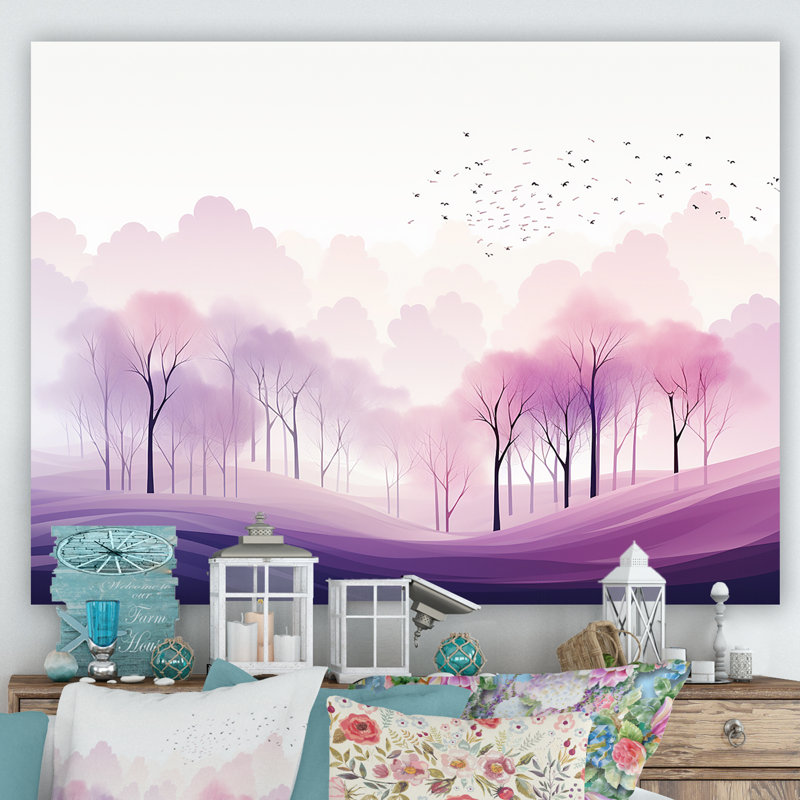 Minimalisme, forêt, fréquence III, Toile tendue, H 34 po x l 44 po x P 1,5 po
