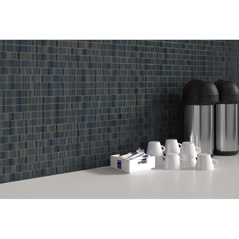 Newtro Black 12 in. x 12 in. Glossy Ceramic Wall Tile (14.24 sq. ft./Case), Navy