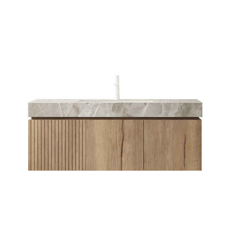 Meuble-lavabo 48 po avec tiroirs et lavabo, Gris clair, Gris clair, 47"