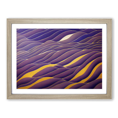 Abstract Lavender Flower Field - Framed Print
