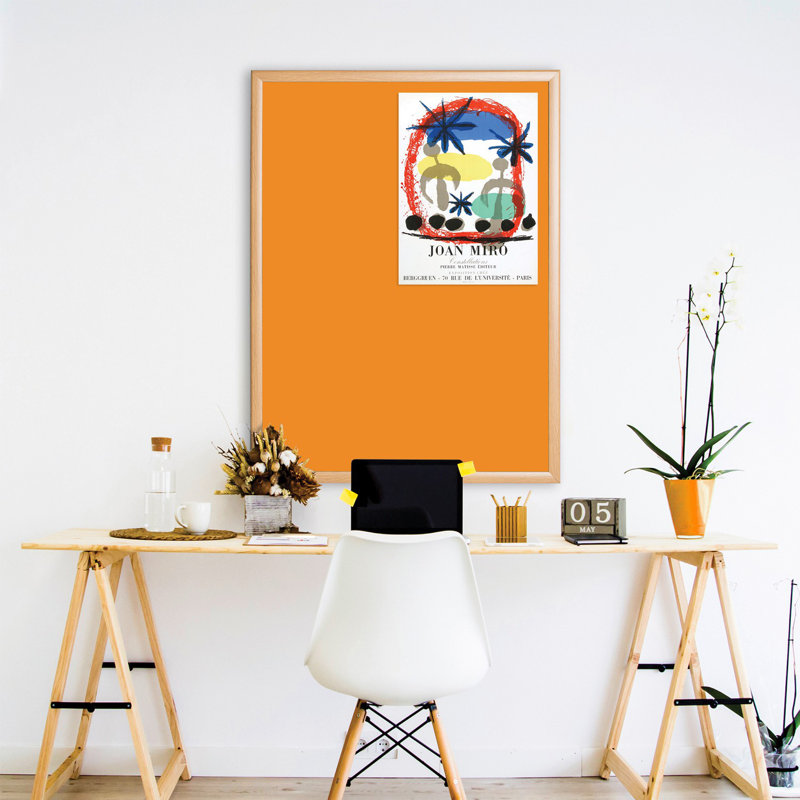 Wall Mounted Bulletin Board, Orange Loop Nylon, 60cm H x 90cm W