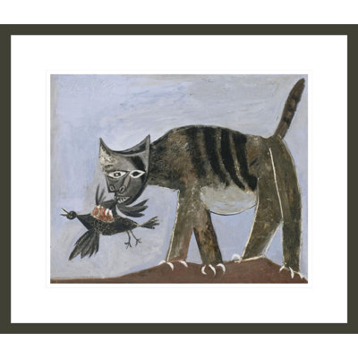 «Chat saisissant un oiseau» par Pablo Picasso, impression giclée encadrée