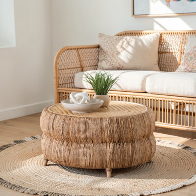 Table basse Golda Natural Seagrass and Rattan
