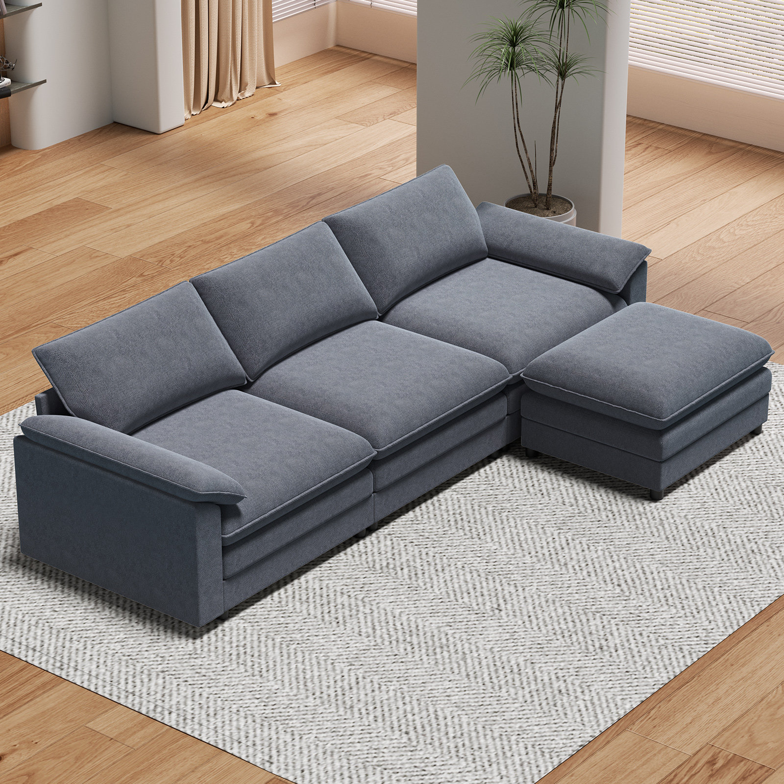 Latitude Run® Sectional Sofa, L Shape Sofa, Cloud Couch Dupe With ...