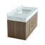 Meuble-lavabo moderne de 39 po avec lavabo, meubles-lavabos flottants avec comptoir en pierre frittée et armoire au fini noyer, armoire de rangement avec 2 portes et 2 tiroirs