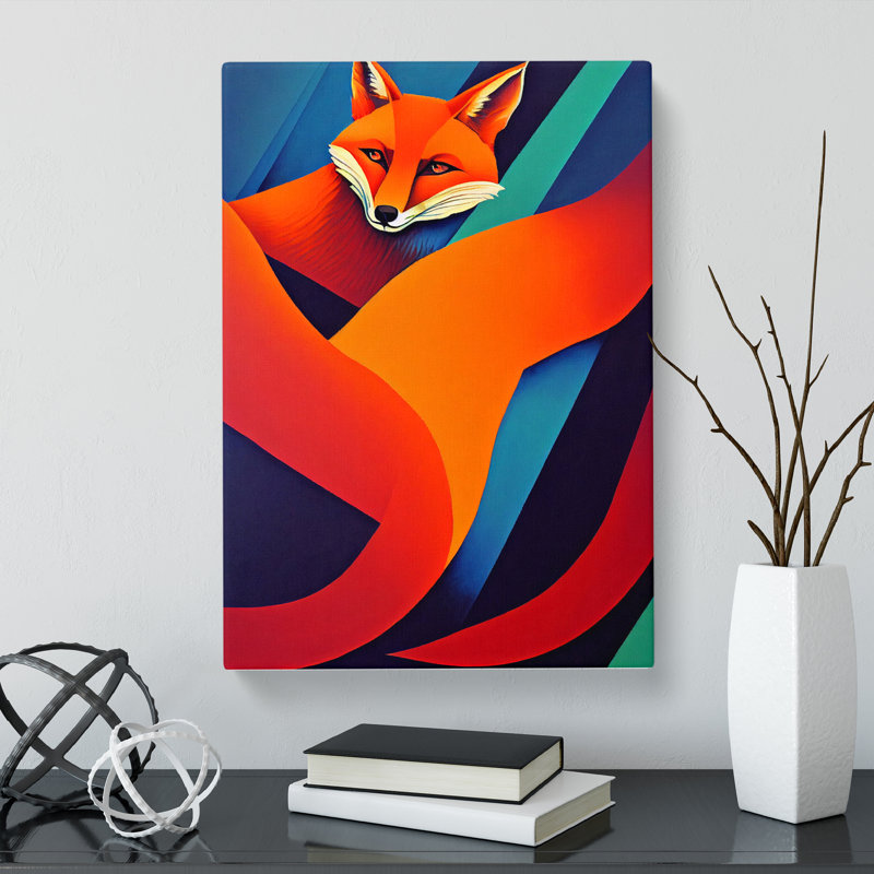 Fox Gouache - Wrapped Canvas, 50cm H x 35cm W x 3cm D