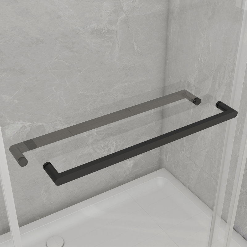 Gargy 69"-72"W x 78"H Frameless Double Sliding Shower Door with Dual Door Stops and 5/16" (8mm) Clear Tempered Glass