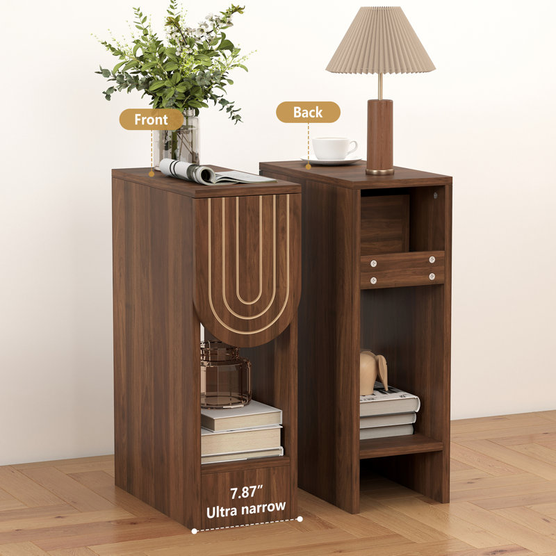 End Table With Storage, Walnut