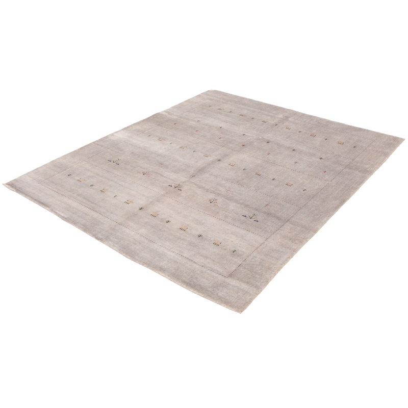 Tapis gris noué à la main Gabbeh Luribaft 8 pi 2 po x 9 pi 11 po