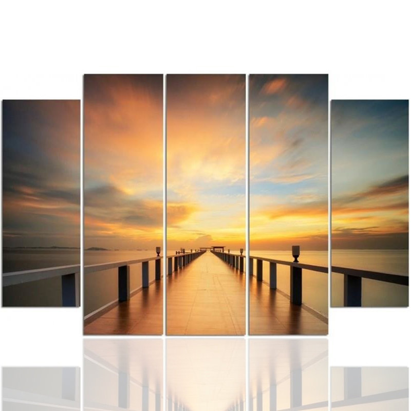Distant Summer - 5 Piece Wrapped Canvas Print
