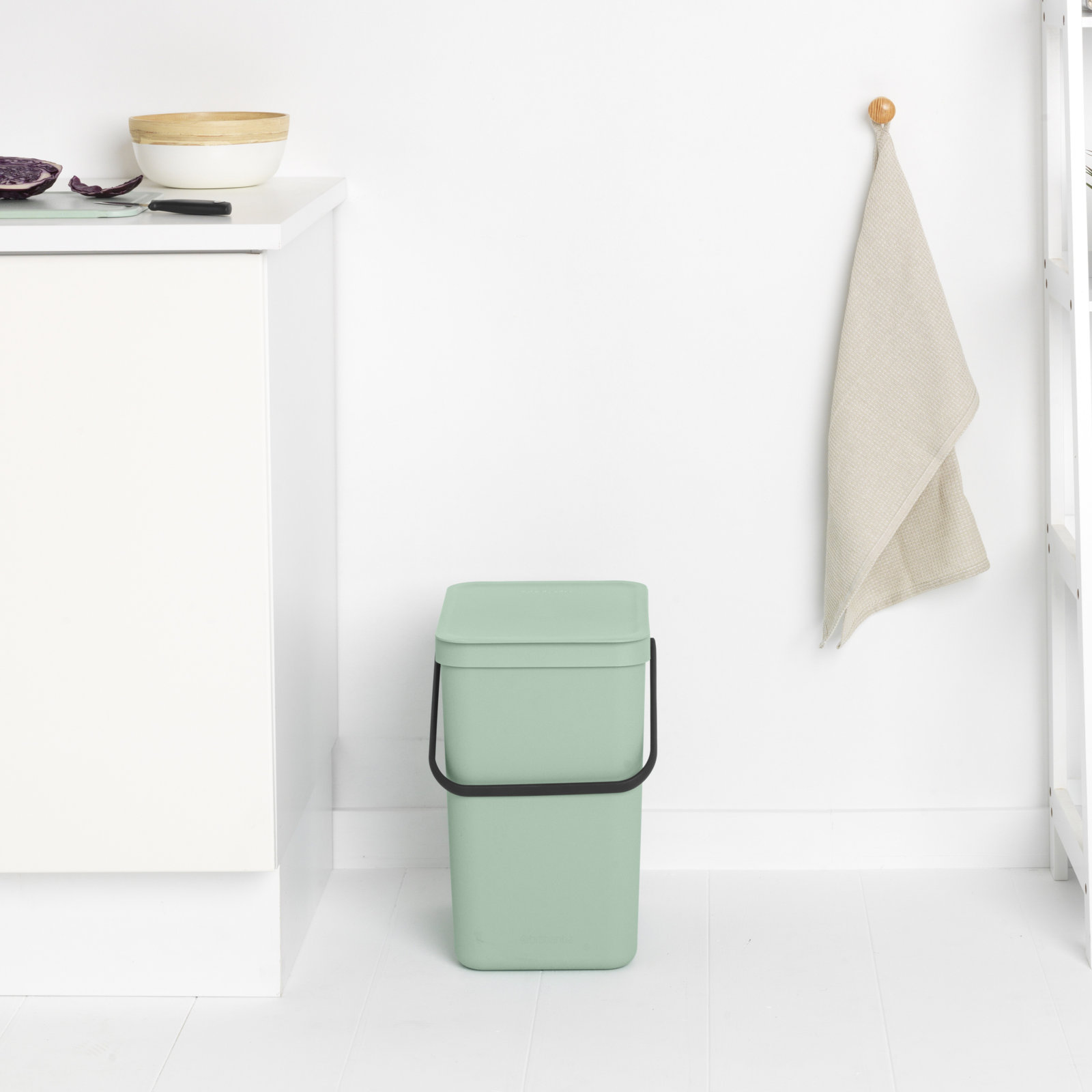 Brabantia Sort and Go 6.6gal Recycling Bin, Jade Green