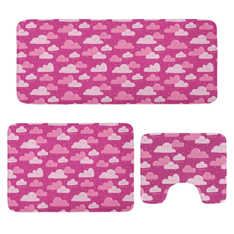 Ensemble de 3 tapis de salle de bain  I Love You