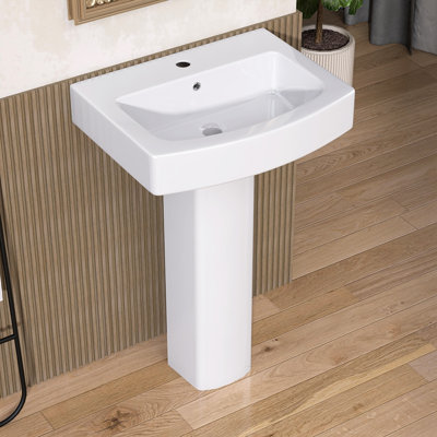 Ogonbrick 17.3125'' Ceramic Rectangular Bathroom Sink with Overflow