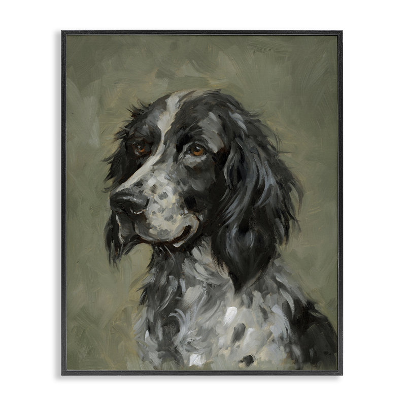 Cocker Spaniel, art de la giclée encadrée par Victoria Barnes, Giclée encadrée noir minuit, H 14 po x l 11 po