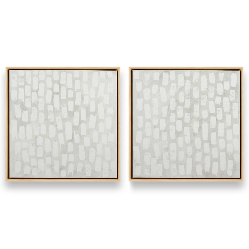 Wave Formations Duo I, ensemble de 2 impressions sur toile, Cadre flottant, American Maple, 13" H x 18" W x 1.75" D