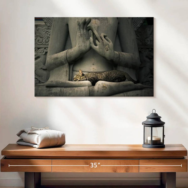Adella Buddha Cat, 16" H x 24" W