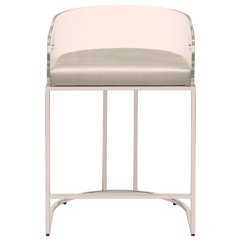 Tabourets gris et chromés (ensemble de 2)