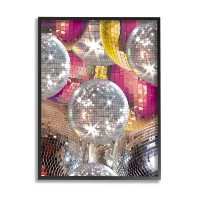 Az-608 - Reproduction de boules disco rétro encadrées sur toile par Jesse Keith
