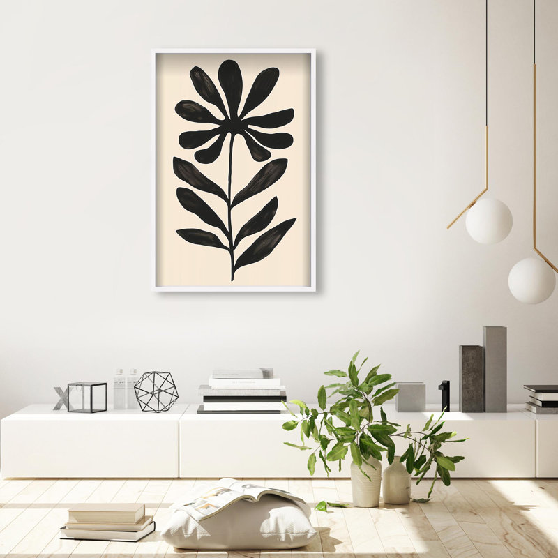 Oliver Gal Fronds of Nightfall II Abstract - Luxury Shadowbox Framed Wall Art, 37.5" H x 25.5" W, White