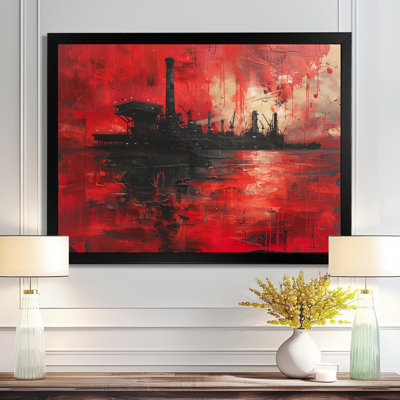 Red Black Petrochemical Pulse Oil Rig - Oil Rigs / Fields Wall Art