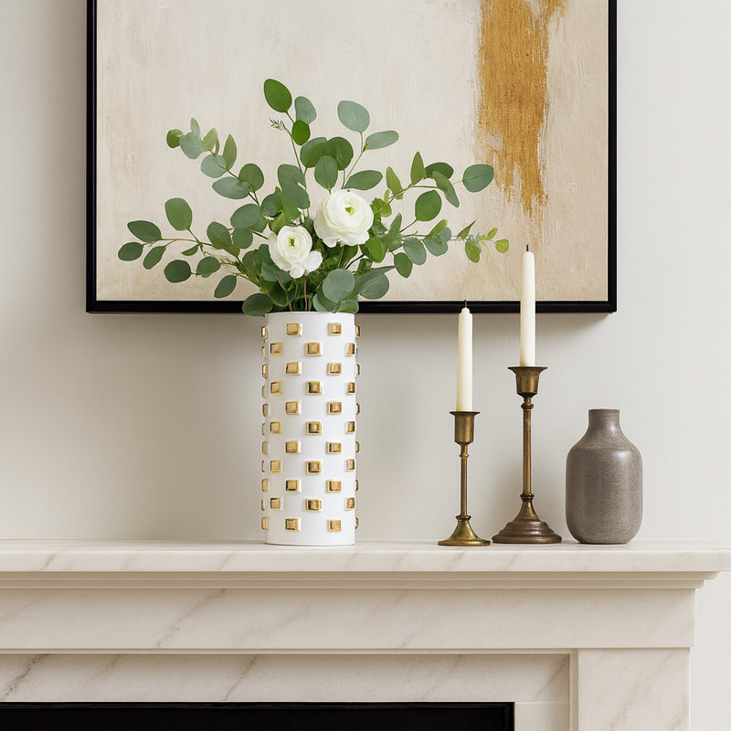 Vase de table en céramique Modern Modern, H 15 po x l 7 po x P 7 po