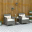 Wicker and Steel Patio Dining Set Table,