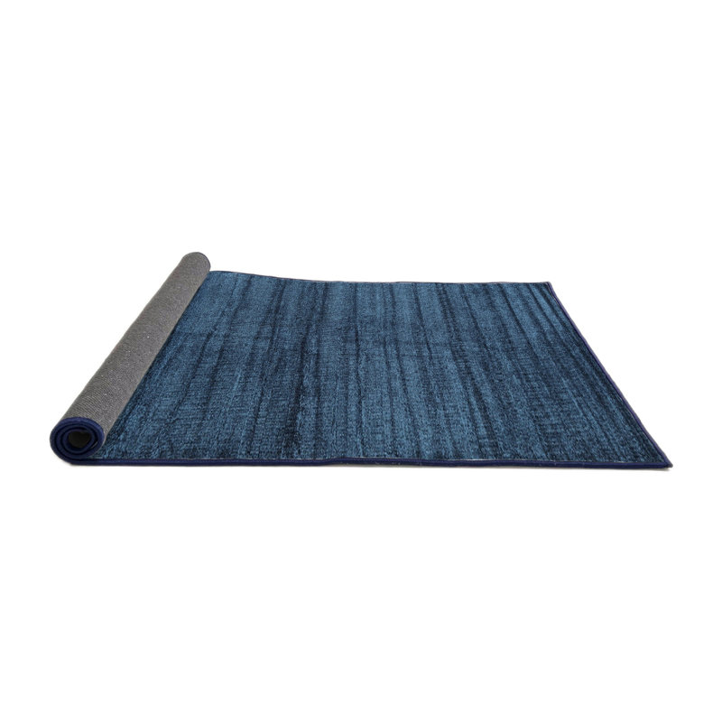 Tapis contemporain bleu, Rond 5 pi