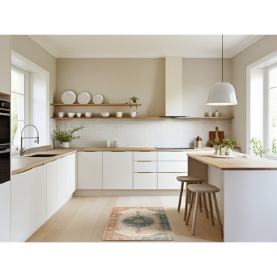 Machine Washable Overdyed Beige Area Rug