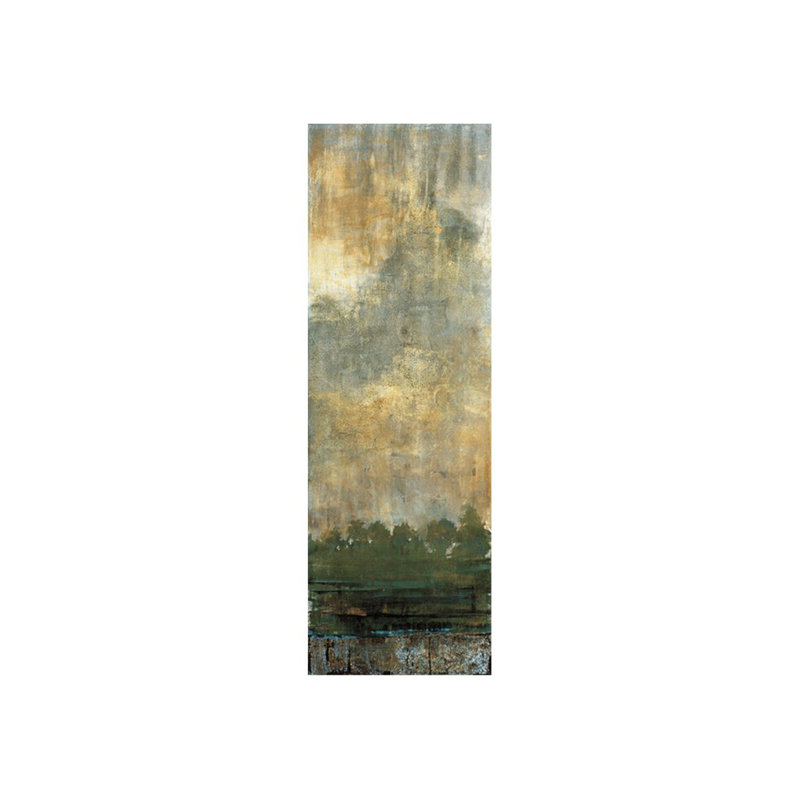 Poétique scène I - peinture sur toile tendue, H 90 po x l 30 po, Couche de verre