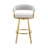 Robinett Modern Swivel Counter or Bar Height Bar Stool with Arms and Open Low Back in Metal and Faux Leather-729508073-729508078