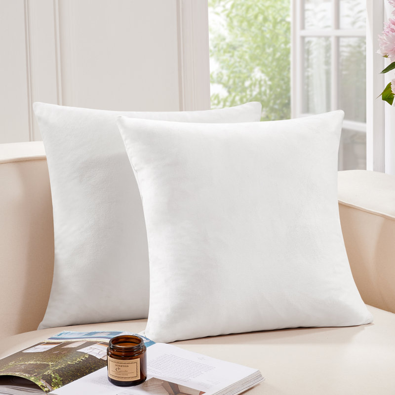 Cream White Velvet Reversible Standard/Queen Pillow Cover Set