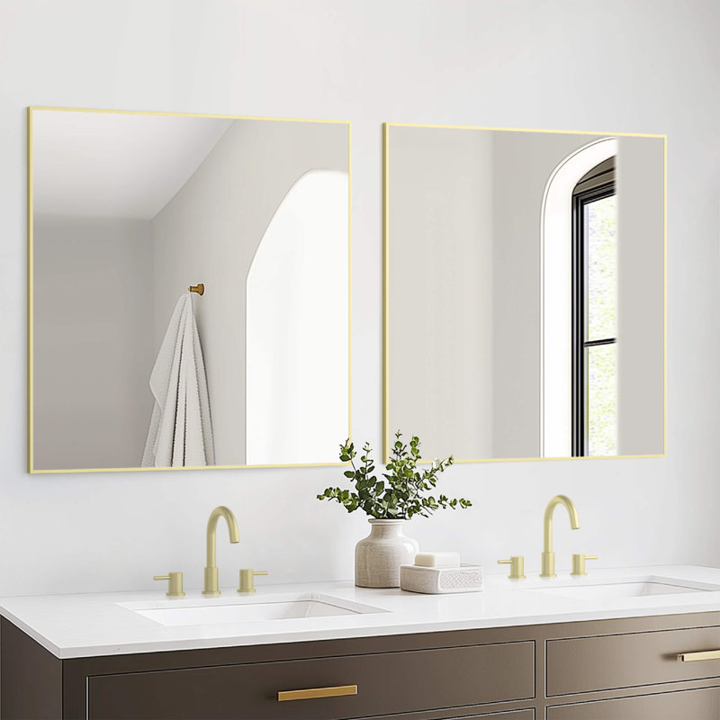 Miroir mural incassable Premium Premium, Or brossé, 36 po x 36 po
