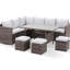 Ensemble de canapé modulaire en rotin 7 pièces PE-770241917-770241916