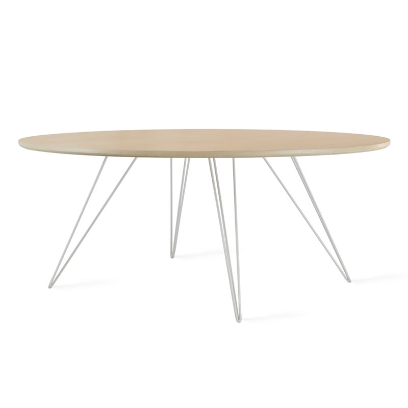 Williams Single Coffee Table, White, 18" H x 46" W x 40" D, Maple