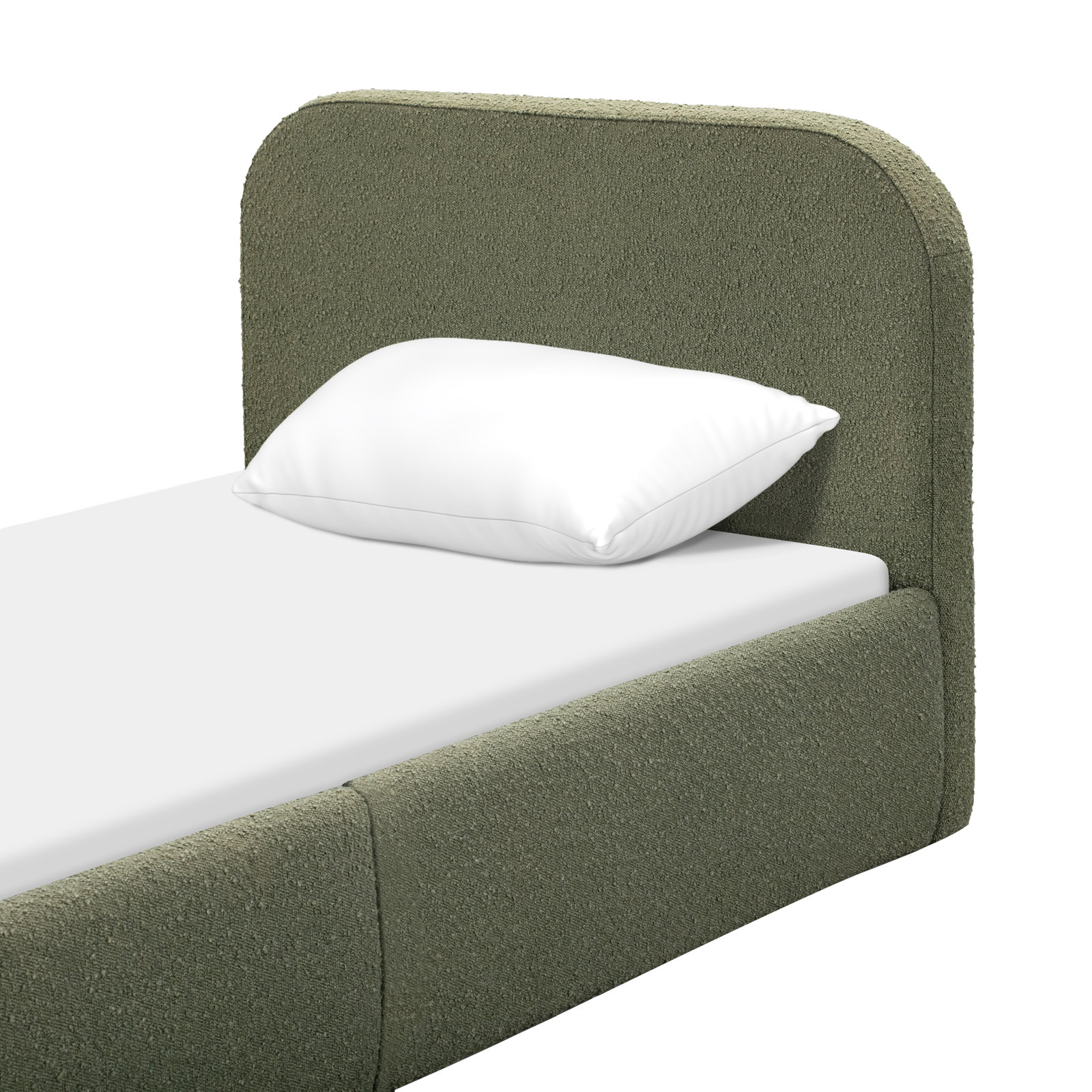 Nara Open-Frame Bed, Performance Olive Boucle, Twin