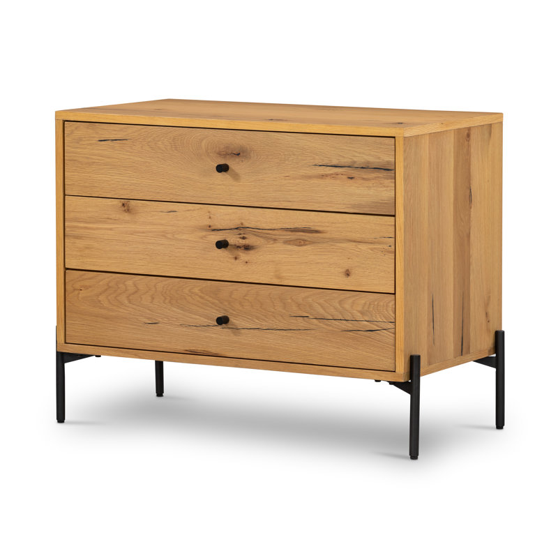Eaton 3 - Drawer Nightstand, Light Oak Resin