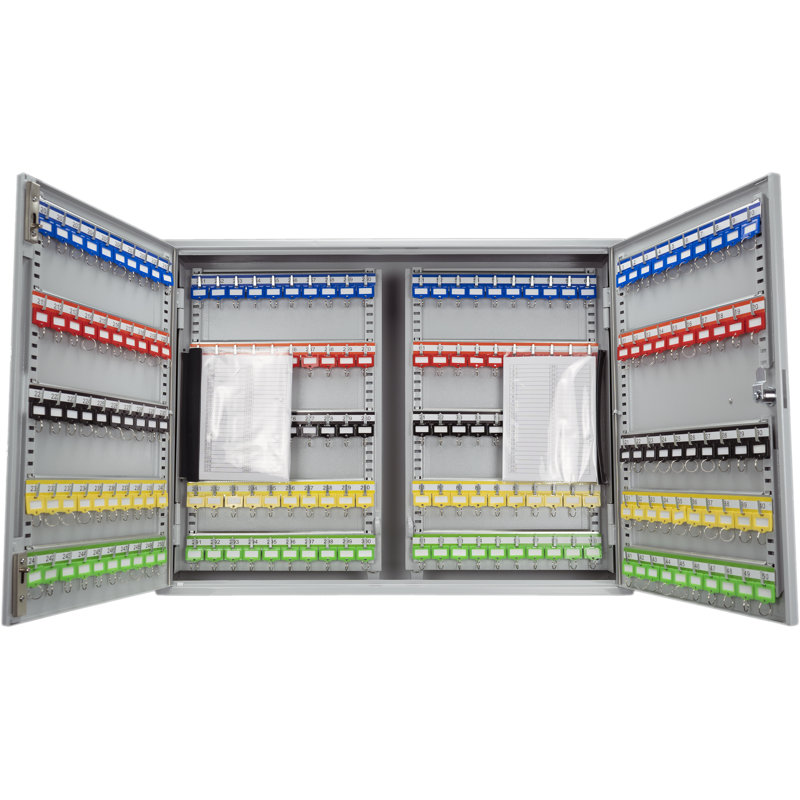 Gray Steel Adjustable Key Lock Box with Digital Keypad, 400 Keys