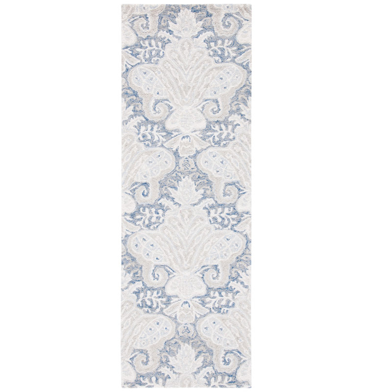 Hitz Hand Tufted Wool And Cotton With Latex Ikat Rug, Runner 2'3" x 7'