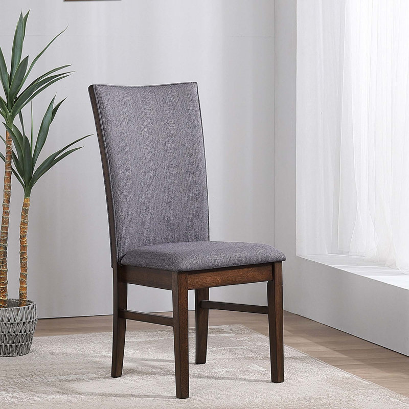 Chaise de salle à manger rembourrée grise (ensemble de 2)