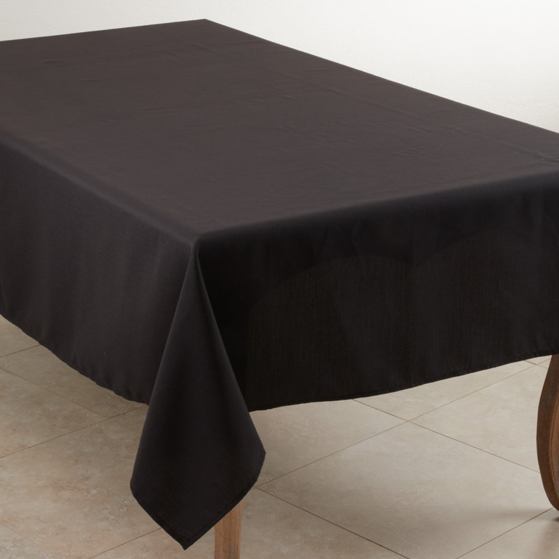 Sherry Polyester Tablecloth, Black, 84" L x 84" W
