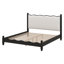 Lit plateforme en bois avec tête de lit tapissier, cadre de lit de style rétro avec tête de lit ondulée-996294138-996294139