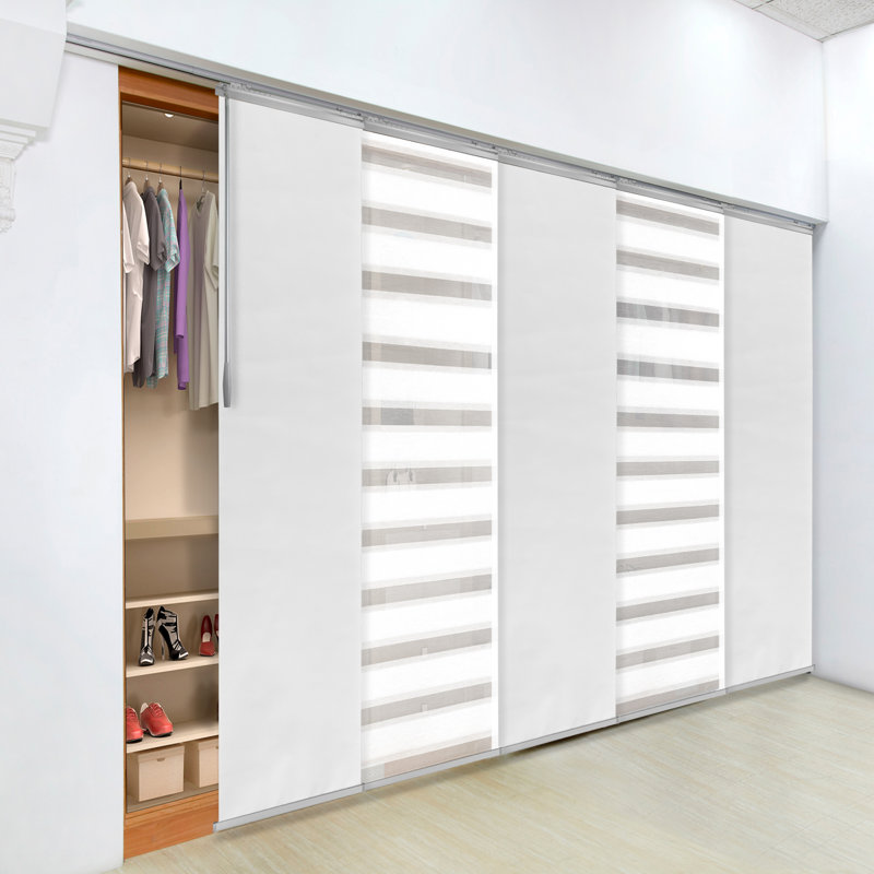 Cadet 6-Panel Single Rail Panel Track Extendable 98"-130"W x 94"H, Panel width 23.5", 66"W x 94"L, White/White
