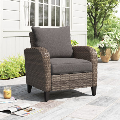 Chaise de patio avec coussins Alixander