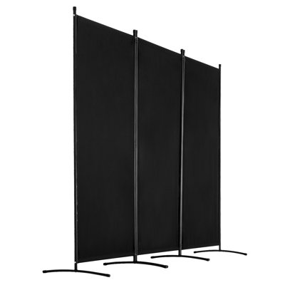 Paravent noir à 3 panneaux, paravent pour chambre à coucher, bureau et hôpital, fabriqué en tissu imperméable fiable en fer, mouvement rapide pour définir les zones, paravent pliant, bureau à écran, cadre