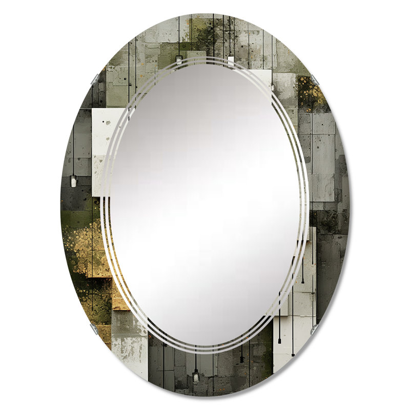 Hughsby - Miroir mural moderne ovale, 36 po x 24 po